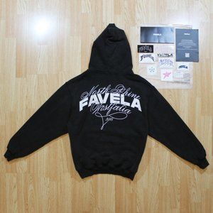 FAVELA North Rhine Snap Button Hoodie • Washed Black • Small • deadstock